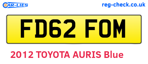 FD62FOM are the vehicle registration plates.