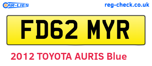 FD62MYR are the vehicle registration plates.