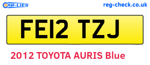 FE12TZJ are the vehicle registration plates.