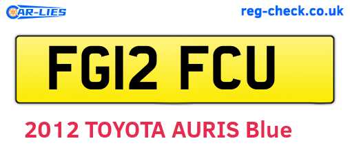 FG12FCU are the vehicle registration plates.