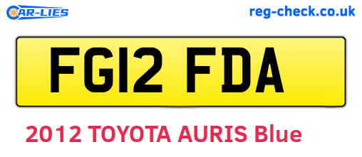 FG12FDA are the vehicle registration plates.