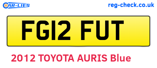 FG12FUT are the vehicle registration plates.