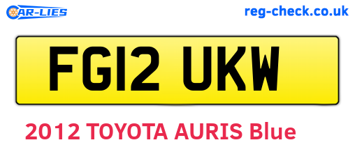 FG12UKW are the vehicle registration plates.