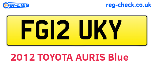 FG12UKY are the vehicle registration plates.
