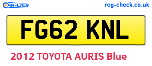 FG62KNL are the vehicle registration plates.