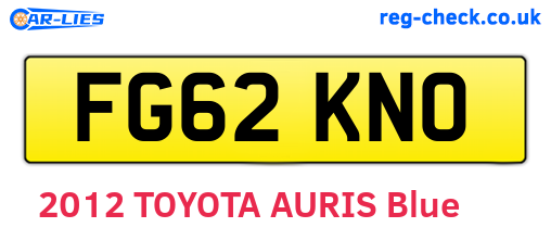 FG62KNO are the vehicle registration plates.