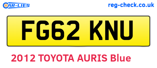 FG62KNU are the vehicle registration plates.