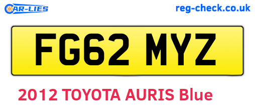 FG62MYZ are the vehicle registration plates.