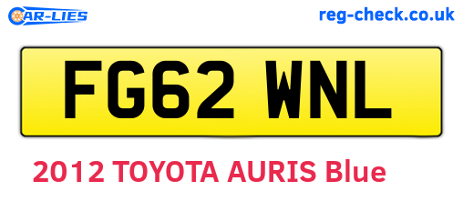 FG62WNL are the vehicle registration plates.