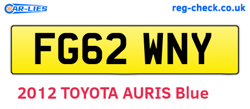 FG62WNY are the vehicle registration plates.