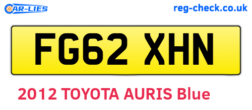 FG62XHN are the vehicle registration plates.