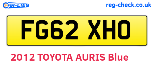 FG62XHO are the vehicle registration plates.