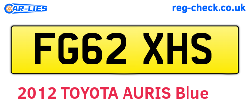 FG62XHS are the vehicle registration plates.