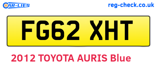 FG62XHT are the vehicle registration plates.