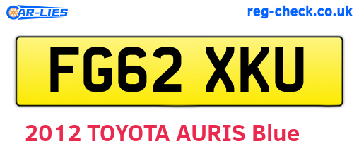 FG62XKU are the vehicle registration plates.