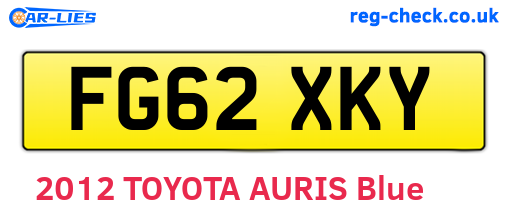 FG62XKY are the vehicle registration plates.