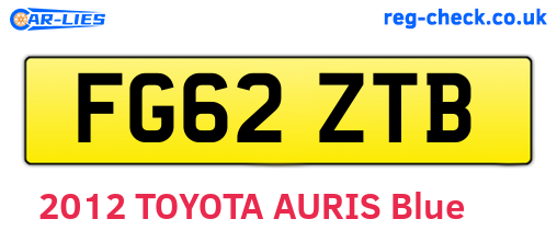 FG62ZTB are the vehicle registration plates.