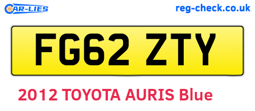 FG62ZTY are the vehicle registration plates.