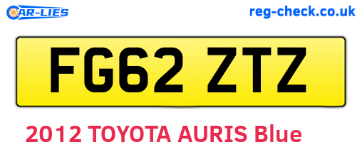 FG62ZTZ are the vehicle registration plates.