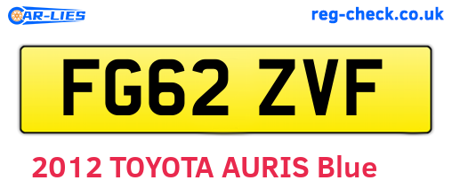 FG62ZVF are the vehicle registration plates.