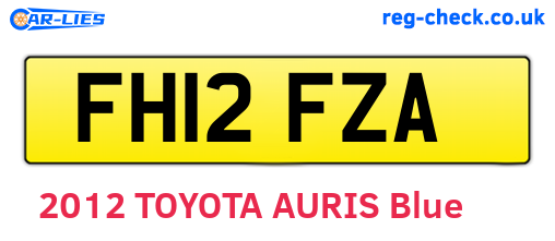 FH12FZA are the vehicle registration plates.