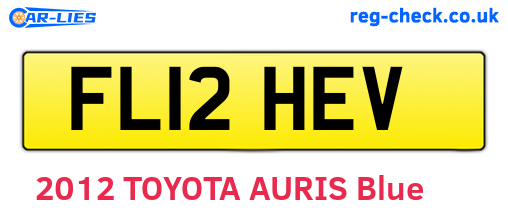 FL12HEV are the vehicle registration plates.