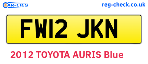 FW12JKN are the vehicle registration plates.