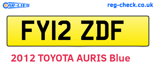 FY12ZDF are the vehicle registration plates.