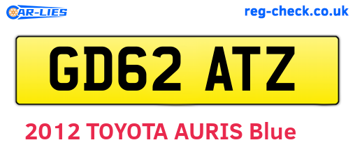 GD62ATZ are the vehicle registration plates.