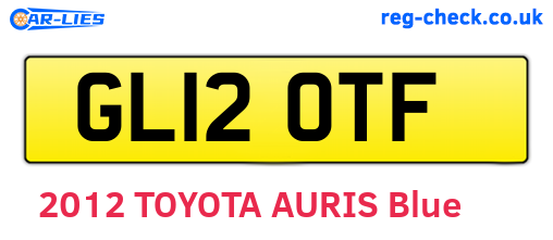 GL12OTF are the vehicle registration plates.