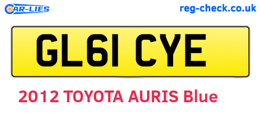 GL61CYE are the vehicle registration plates.