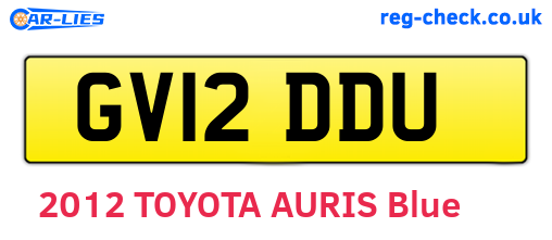 GV12DDU are the vehicle registration plates.