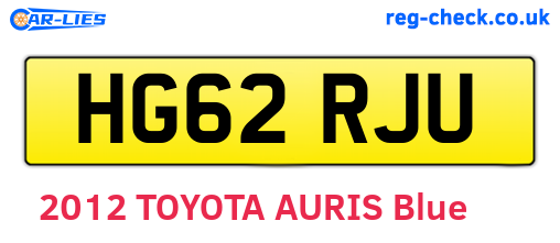 HG62RJU are the vehicle registration plates.