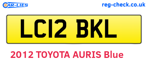 LC12BKL are the vehicle registration plates.