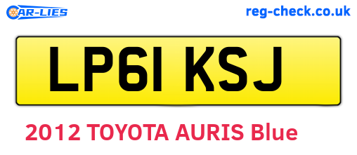 LP61KSJ are the vehicle registration plates.