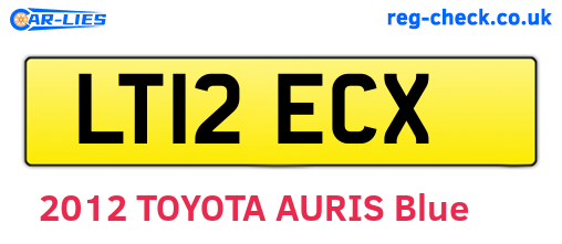 LT12ECX are the vehicle registration plates.