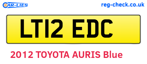 LT12EDC are the vehicle registration plates.