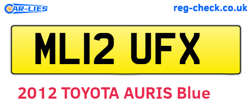 ML12UFX are the vehicle registration plates.