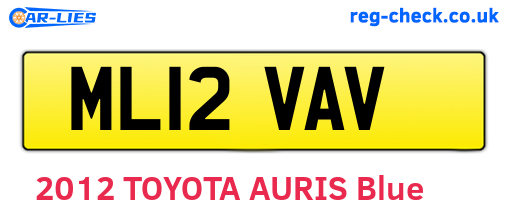 ML12VAV are the vehicle registration plates.