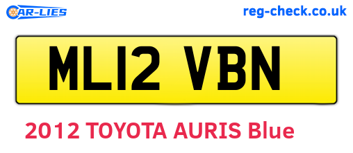 ML12VBN are the vehicle registration plates.