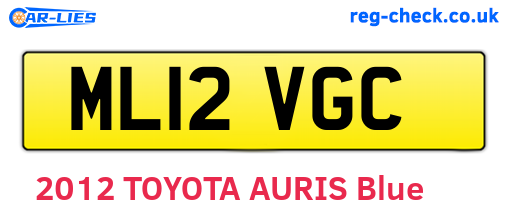 ML12VGC are the vehicle registration plates.