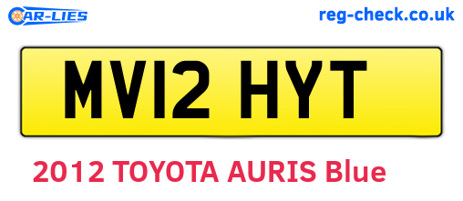 MV12HYT are the vehicle registration plates.