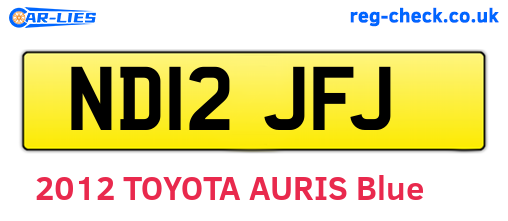 ND12JFJ are the vehicle registration plates.