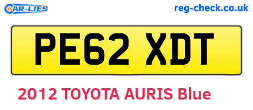 PE62XDT are the vehicle registration plates.