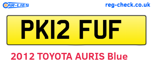 PK12FUF are the vehicle registration plates.
