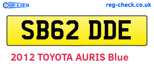 SB62DDE are the vehicle registration plates.