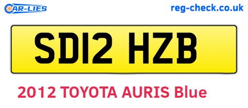 SD12HZB are the vehicle registration plates.