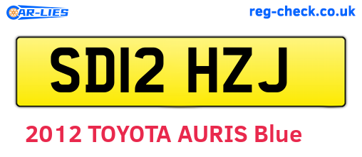 SD12HZJ are the vehicle registration plates.