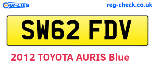 SW62FDV are the vehicle registration plates.