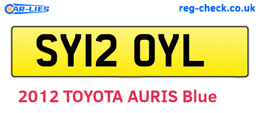 SY12OYL are the vehicle registration plates.